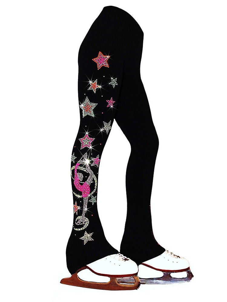 Figure Skating Pants Women's Girls' Ice Dancewear Stretchy Crystal/Rhinestone Skating Bottoms