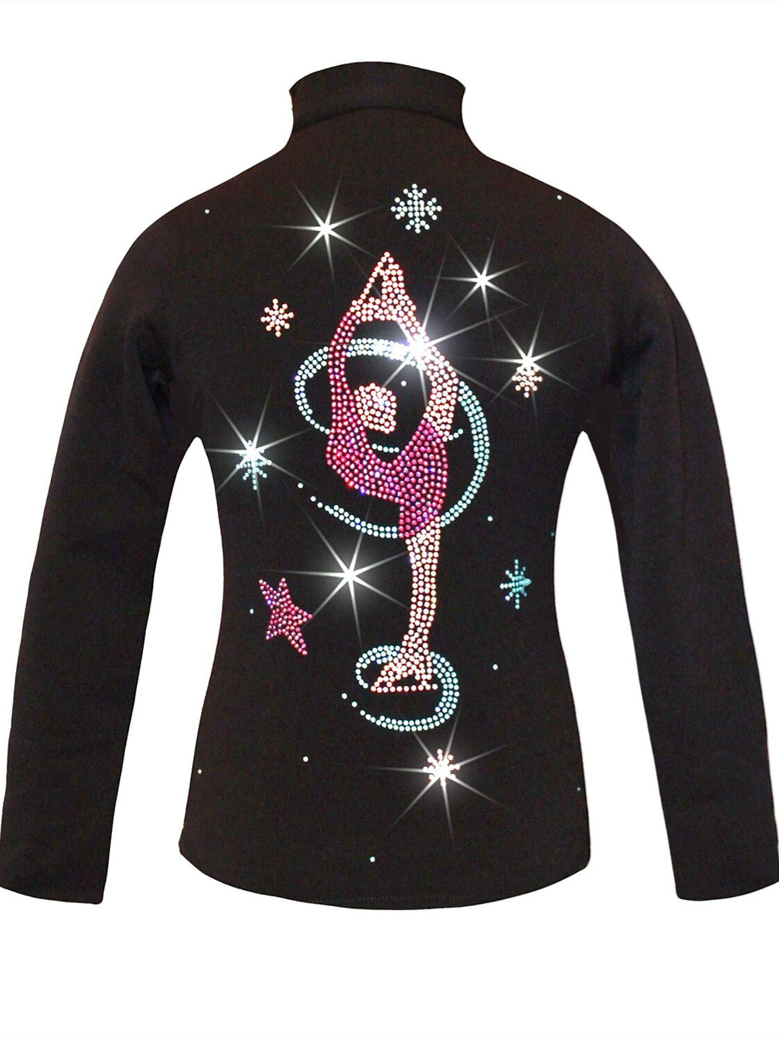 Figure Skating Women's Girls' Dancewear Stretchy Crystal/Rhinestone Long Sleeve Ice Skating Jacket