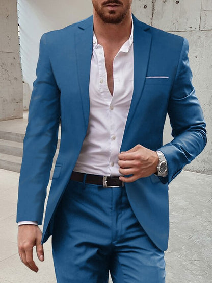 Men's Tailored Fit Single Breasted One-button 2 Pieces Wedding Suits