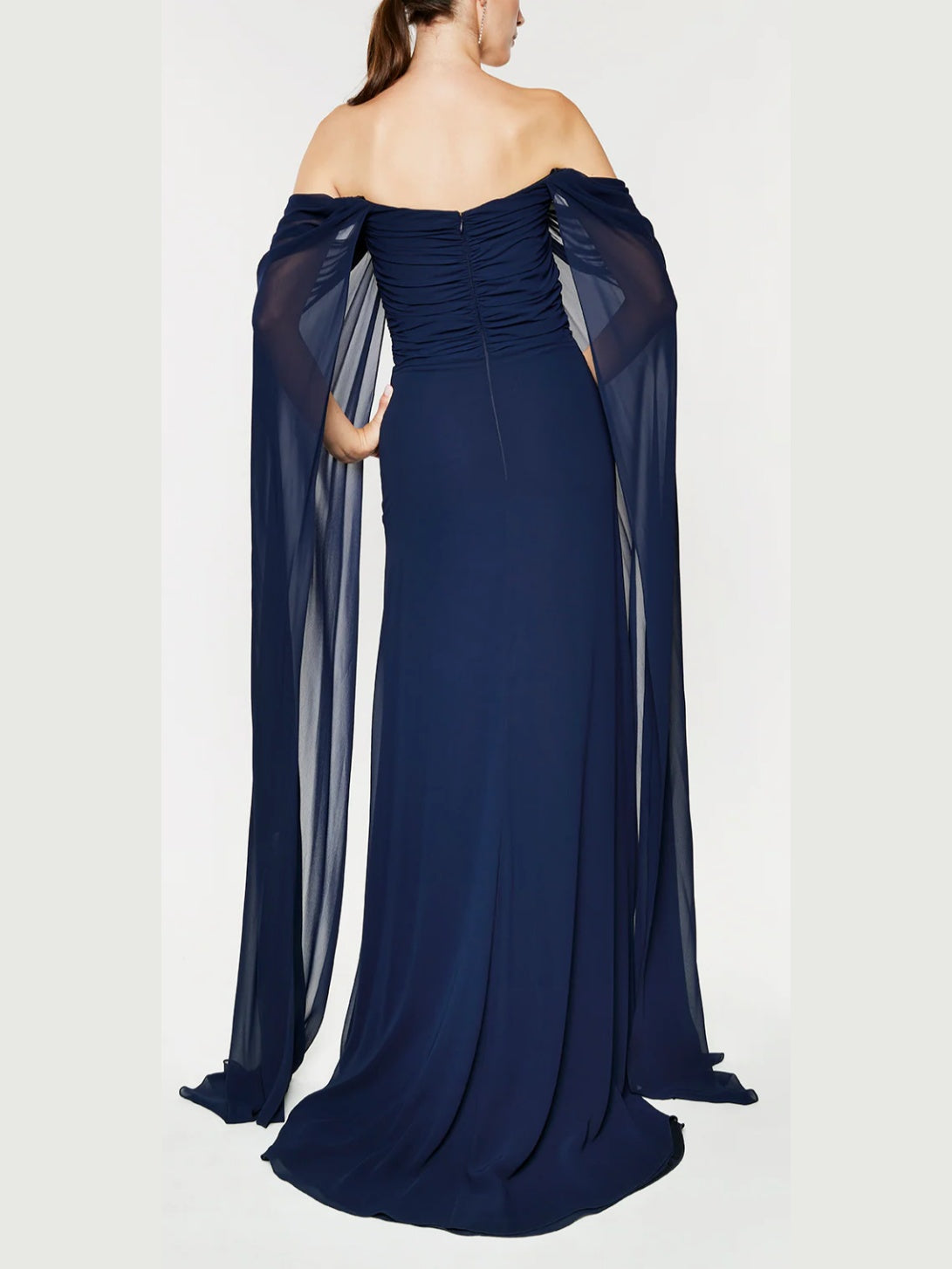 A-Line/Princess Strapless Sleeveless Floor-Length Evening Dress with Watteau Train