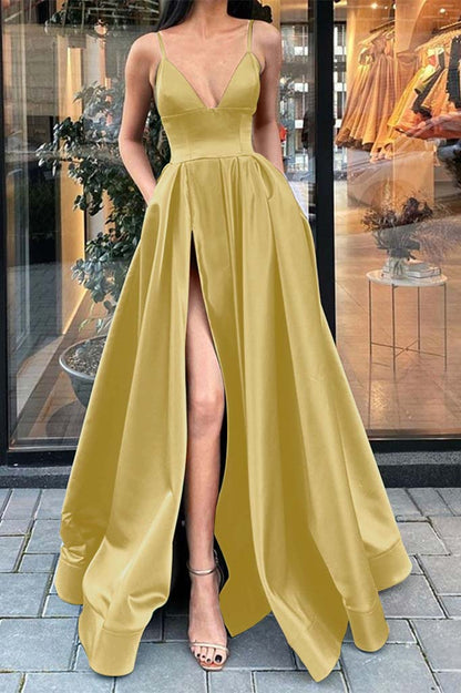 edgynewlook Gorgeous Dark Green Prom Dress Split With Pockets