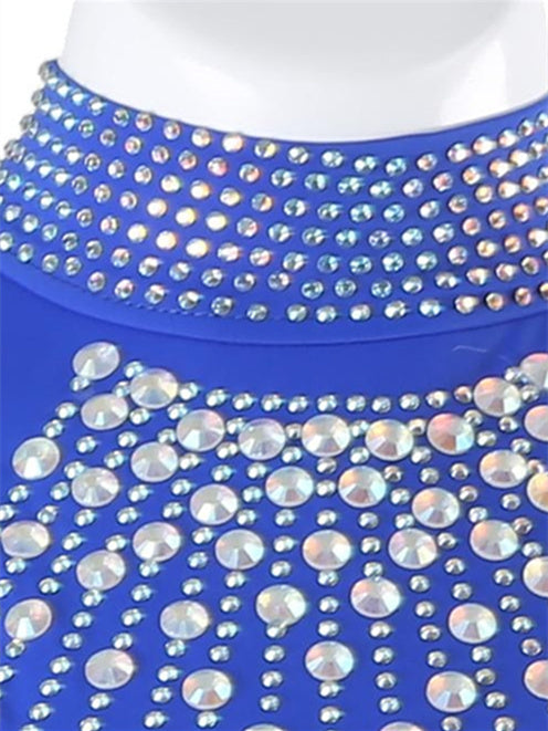 Women's Dancewear Ballroom Dance Dress Rhinestone Women's Performance  Long Sleeve