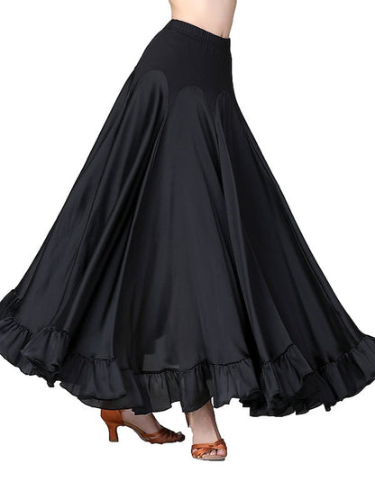 Ballroom Dance Skirts Ruffles Women's Performance High Polyester