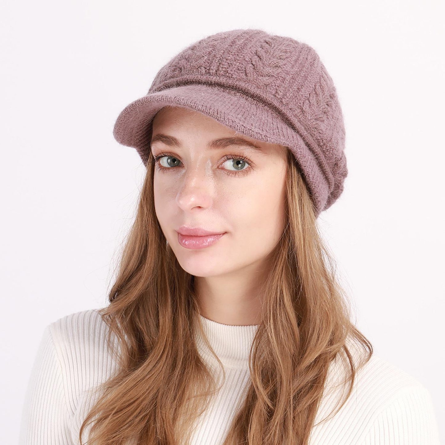 1 PC Women's Slouchy Home Daily Holiday Solid Color Knit Casual Nordic Style Daily Beret Hat