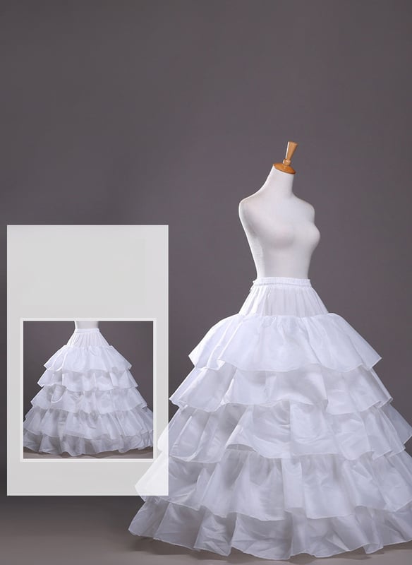 Ball Gown Slip Polyester Floor-Length 5 Tiers Petticoats