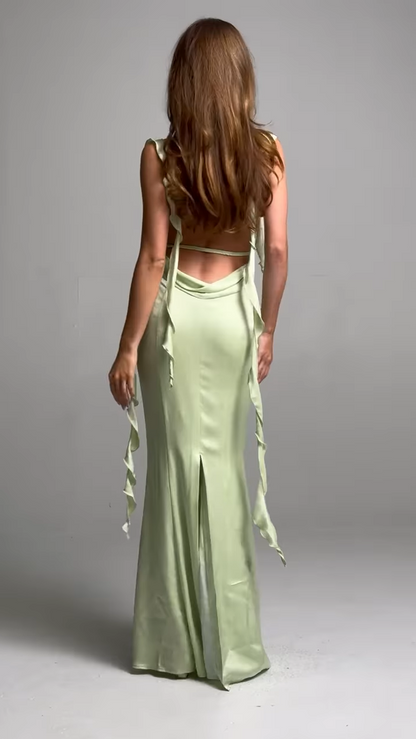 Sheath/Column Strapless Sleeveless Floor-Length Long Evening Dresses With Sash