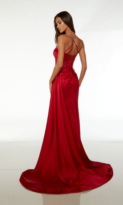 Formal Prom Dress Halter Open Back Long Straight With High Slit YL0323