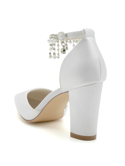 Women's Wedding Rhinestone High Heel Pointed Toe Bridesmaid Shoes