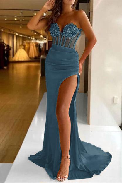 Glorious Mermaid Sequins Prom Dress With Split Sleeveless Online ED0055