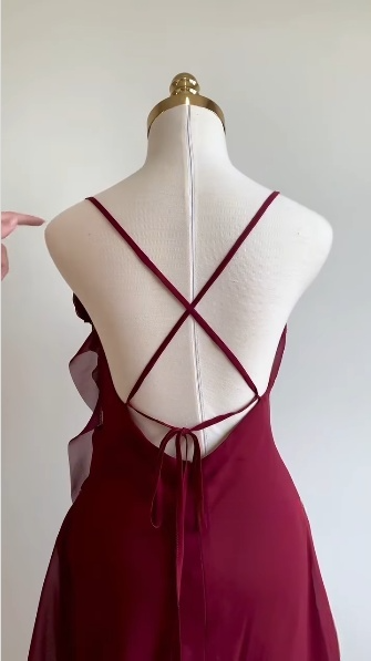 Burgundy Cocktail Dress Short Party Dress Homecoming Dress      fg7537