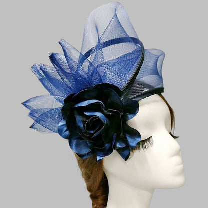 Black Net Veil Flower Wedding Ladies Day Fascinators/Headpiece