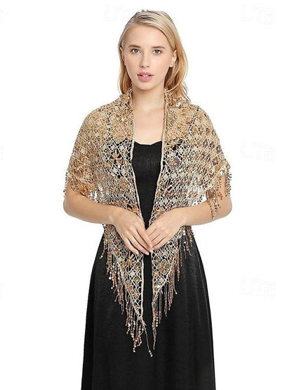 Women's Wedding Bridal Sleeveless Wrap/Shawls With Pure Color,Paillette & Splicing