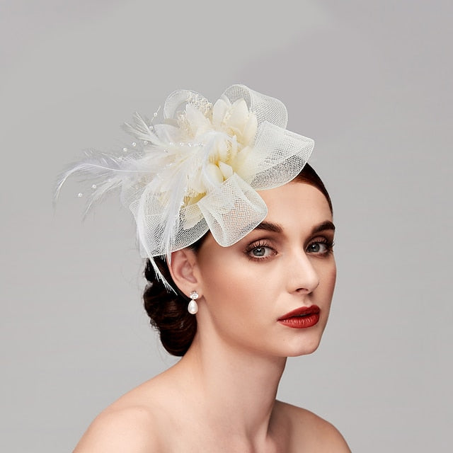 Special Occasion Tulle Fascinators with Feather