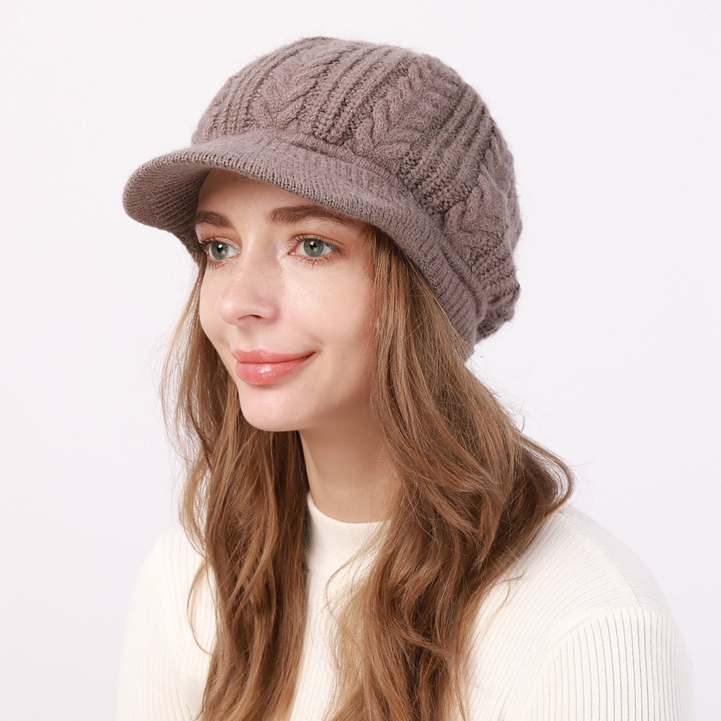 1 PC Women's Slouchy Home Daily Holiday Solid Color Knit Casual Nordic Style Daily Beret Hat