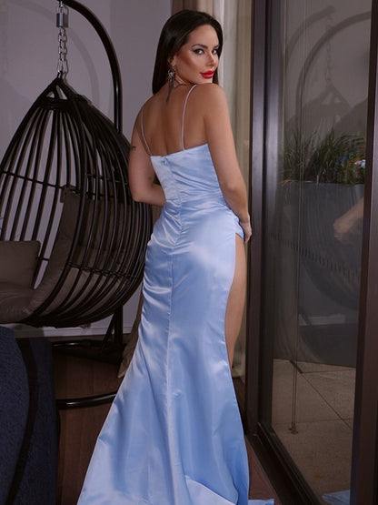 Spaghetti-Straps High Split Prom Dress PD0230