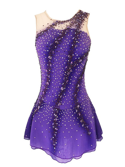 Figure Skating Dress Women's Girls'  Open Back Spandex Stretch Yarn High Elasticity Ice Skating Dress