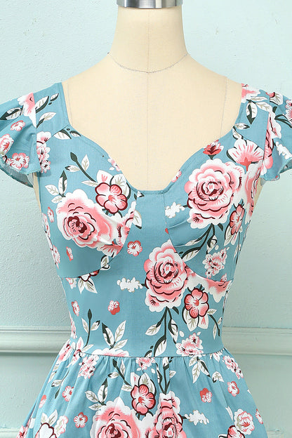 Pink Rose Floral Vintage Dress