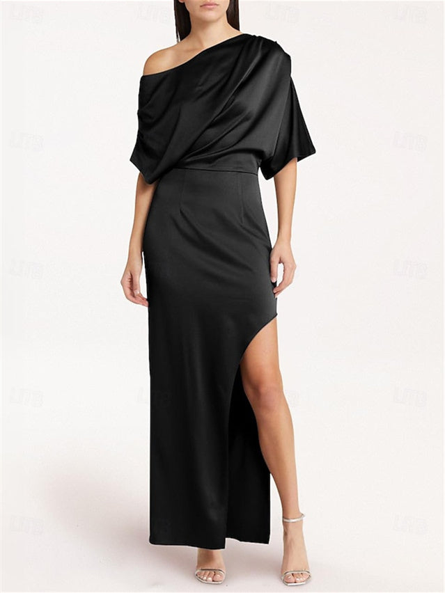 Sheath/Column One Shoulder Ankle-Length Wedding Guest Dresses