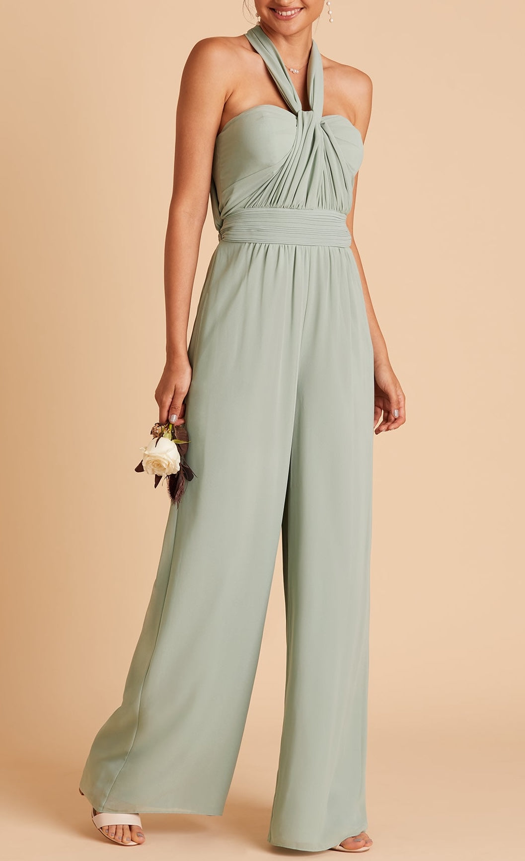 Jumpsuits Halter Floor-length Long Bridesmaid Dresses