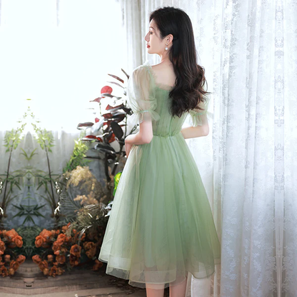 Lovely Green Short Tulle Party Dresses Homecoming Dress, Short Green Formal Dresses Prom dress gh4