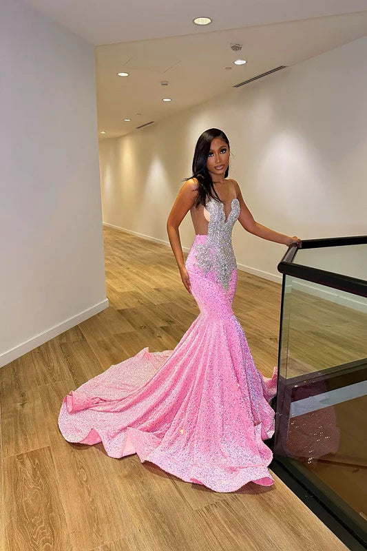 Luxurious Tulle Shoulder Straps Prom Dress Mermaid Dress HM0002