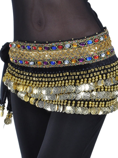 Belly Dance Coin Beading Crystals / Rhinestones Women's Training