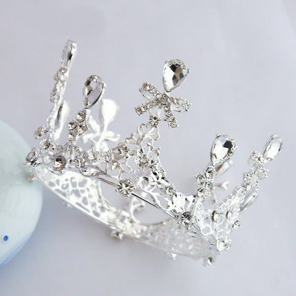 Vintage Mini Rhinestone Princess Crown Headpiece Accessories