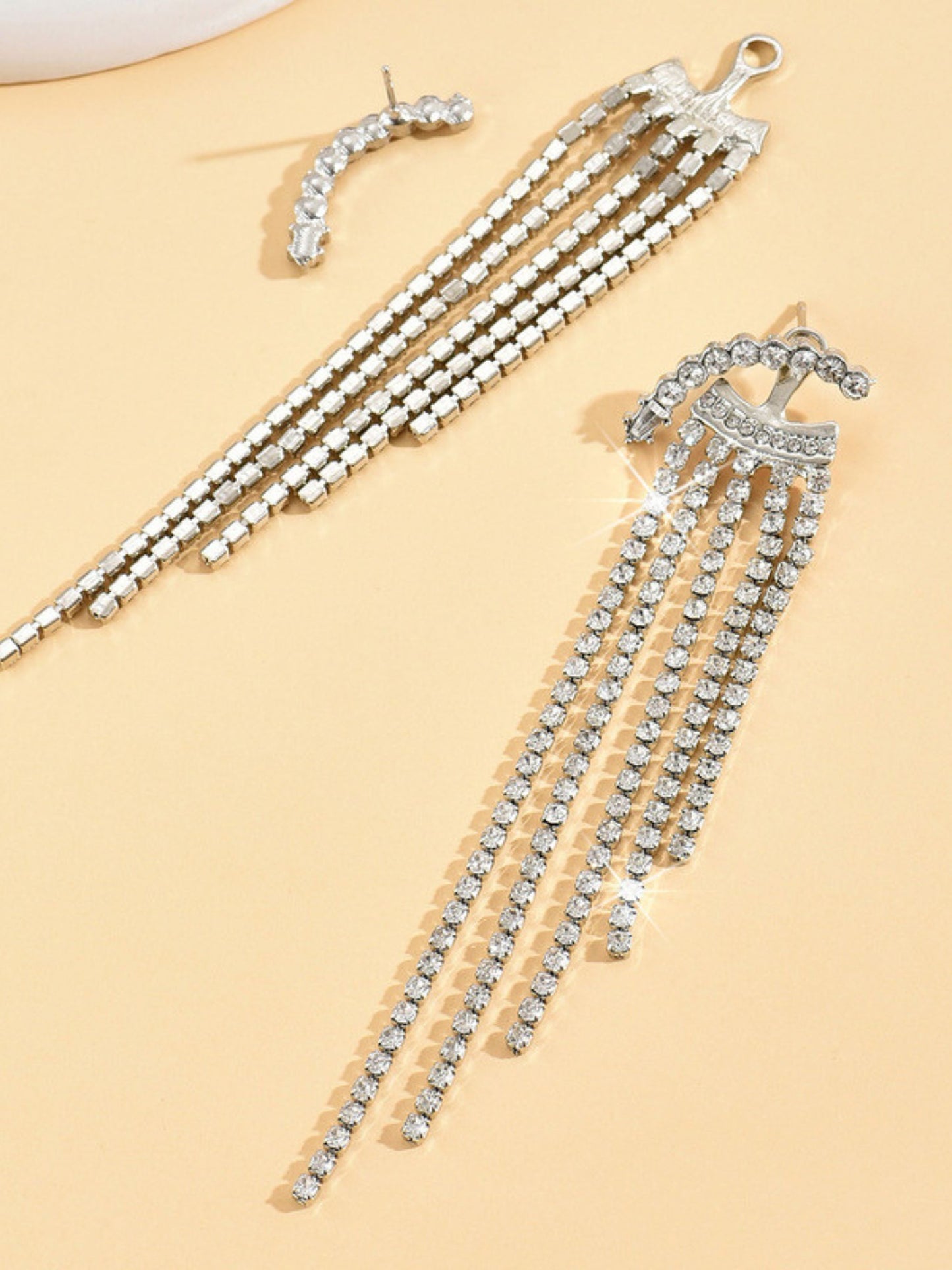 Elegant Luxury Exquisite Tassel Crystal Long Earrings