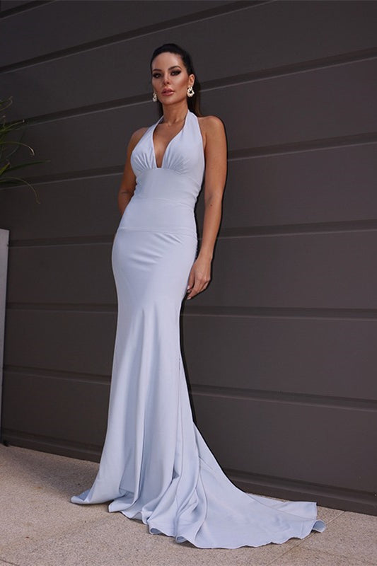 Halter Backless Mermaid Prom Dress PD0245