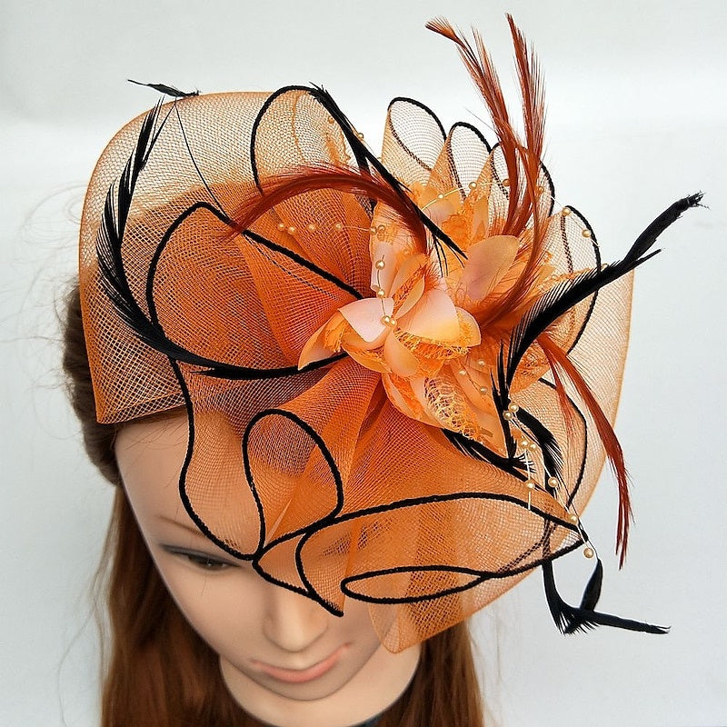 Special Occasion Fascinators Net Wedding  Hats Flower Headpiece & Beading