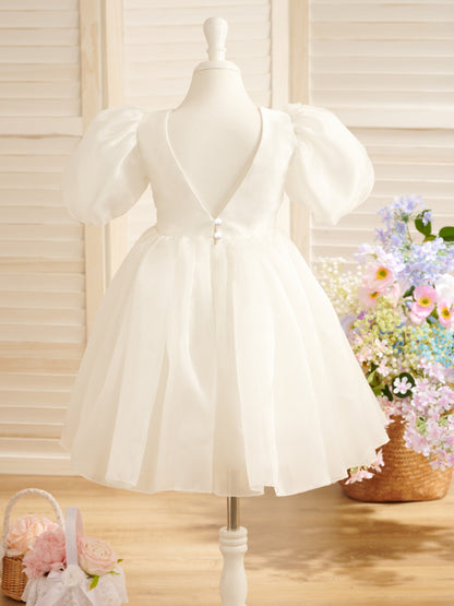 Ball-Gown/Princess Organza Knee-length First Communion Flower Girl Dress