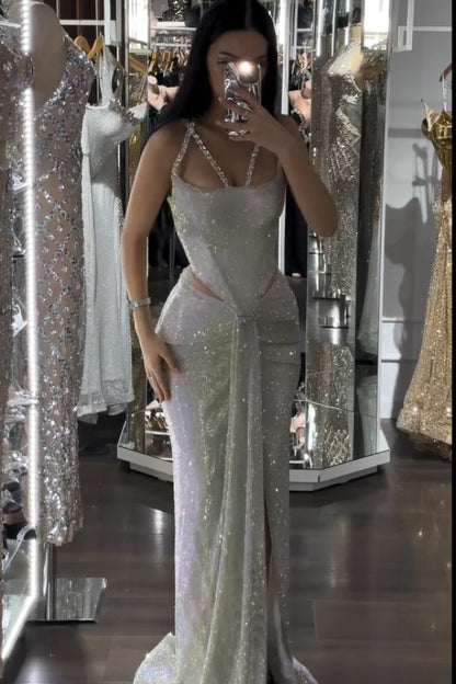 Sparkle Luxurious Beaded Prom Dress With Split ZT0185