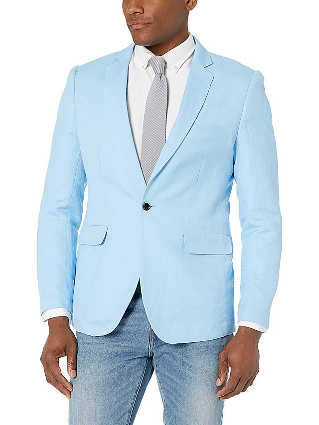 Men's Tailored Fit Single Breasted One-button Blazer Jacket