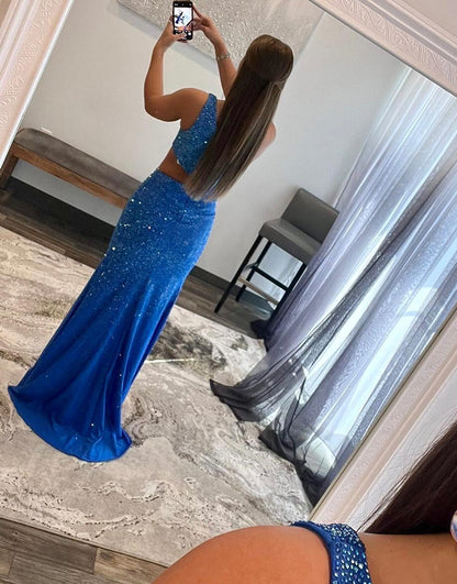 Toni | One Shoulder Royal Blue Prom Dress with Split