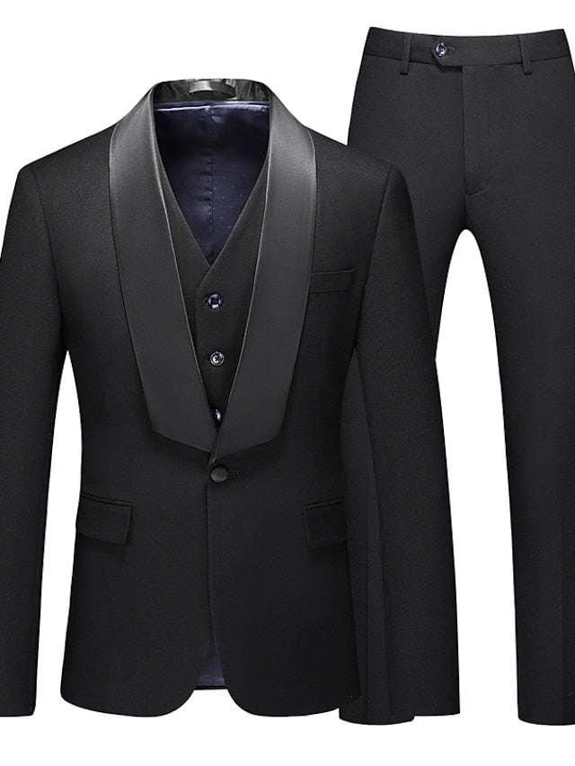 Men's Tailored Fit Single Breasted One-button 3 Pieces Wedding Suits