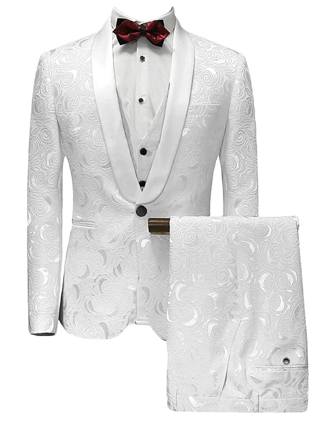 Men's Tailored Fit Single Breasted One-button 3 Pieces Wedding Suits