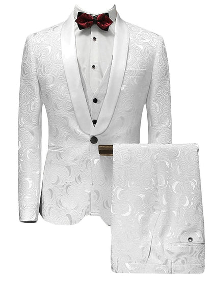 Men's Tailored Fit Single Breasted One-button 3 Pieces Wedding Suits