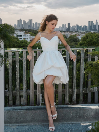 A-Line/Princess Sweetheart Sleeveless Mini Wedding Dress