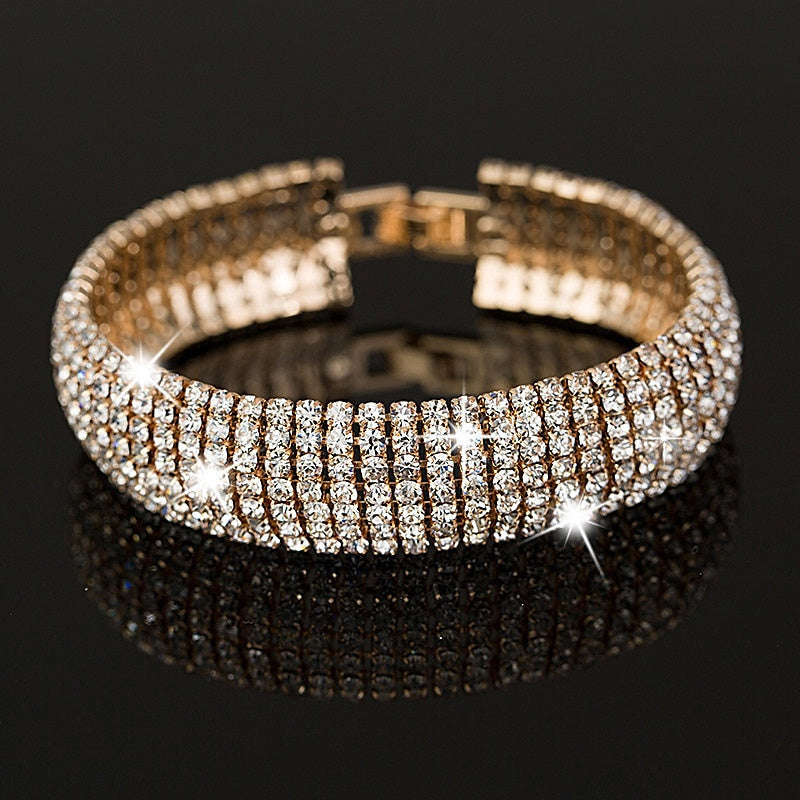 Ladies' Rhinestone Alloy Bracelet Women's Bracelet for Wedding Party Evening Gift