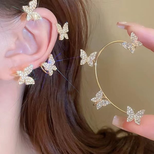 Butterfly Shaped Rhinestone Ear Cuff