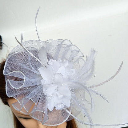 Special Occasion Fascinators Net Wedding  Hats Flower Headpiece & Beading