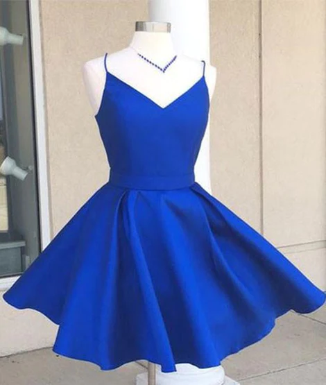 Short Blue Prom Dress, Homecoming Dresses, Graduation School Party Gown, Winter Formal Dress gh859