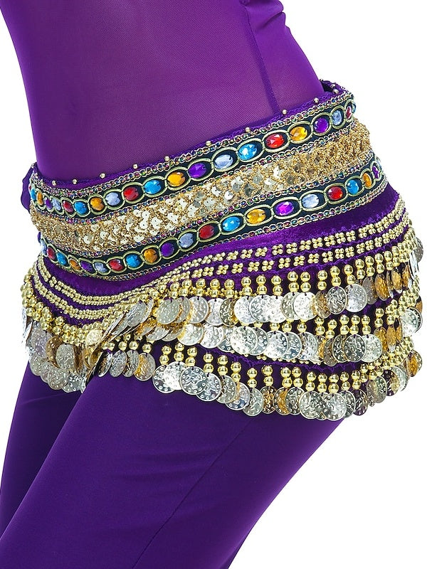 Belly Dance Coin Beading Crystals / Rhinestones Women's Training