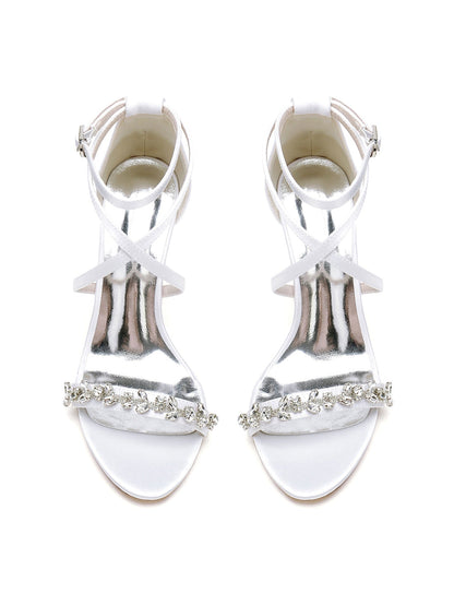 Women's  Wedding Shoes Rhinestone High Heel Open Toe Bridal Shoe