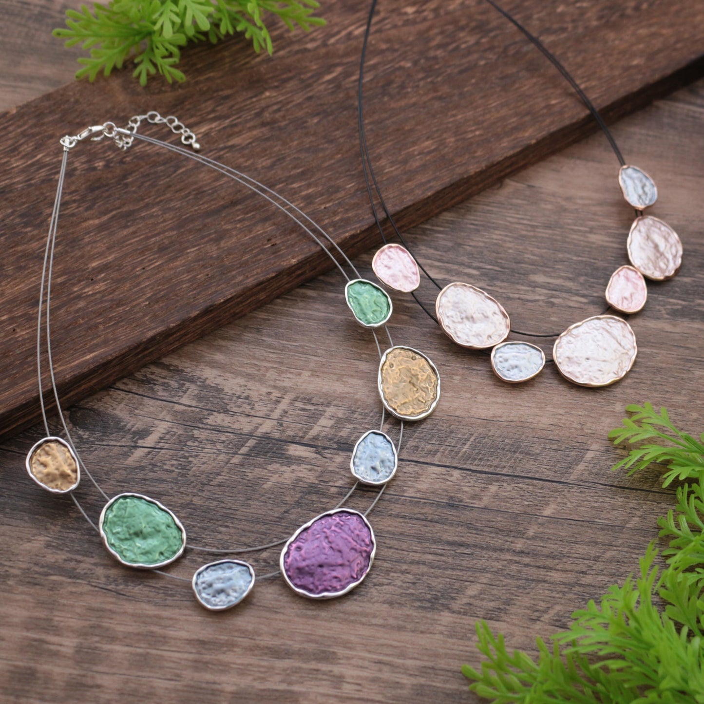 Exaggerated Daily Colorful Irregular Oval Wire Necklace