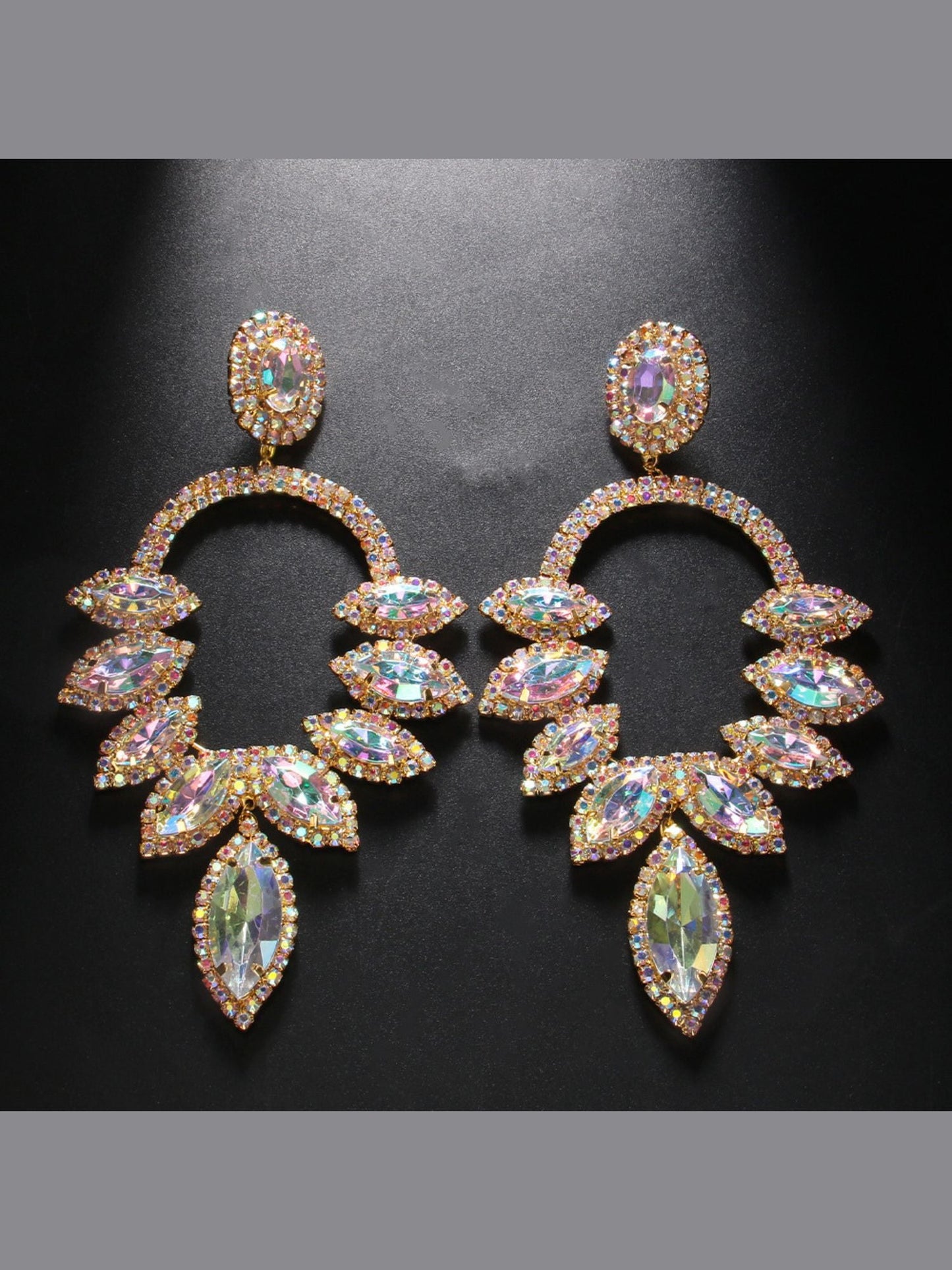 Women's Luxury Colorful Sparkling Diamonds Drop Earrings