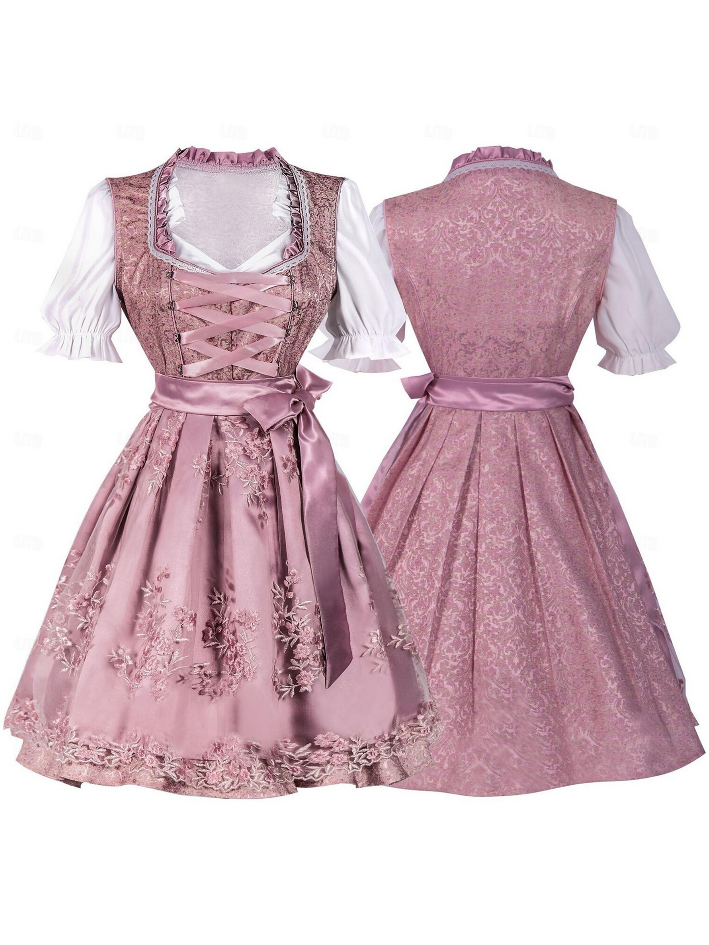 A-Line/Princess Jewel Neck Half Sleeves Knee-Length Vintage Dress with Bowknot