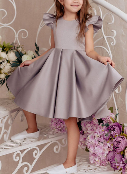 A-Line/Princess Scoop Flower Girl Dresses With Bowknot