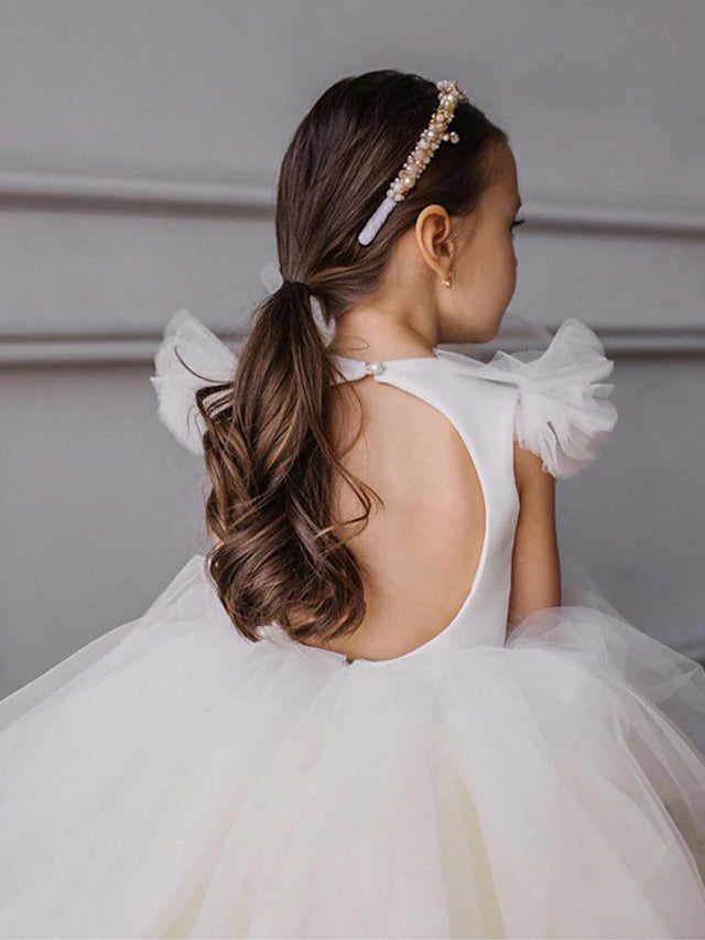 Ball Gown Ombre Tulle Flower Girl Dresses with Ruffles