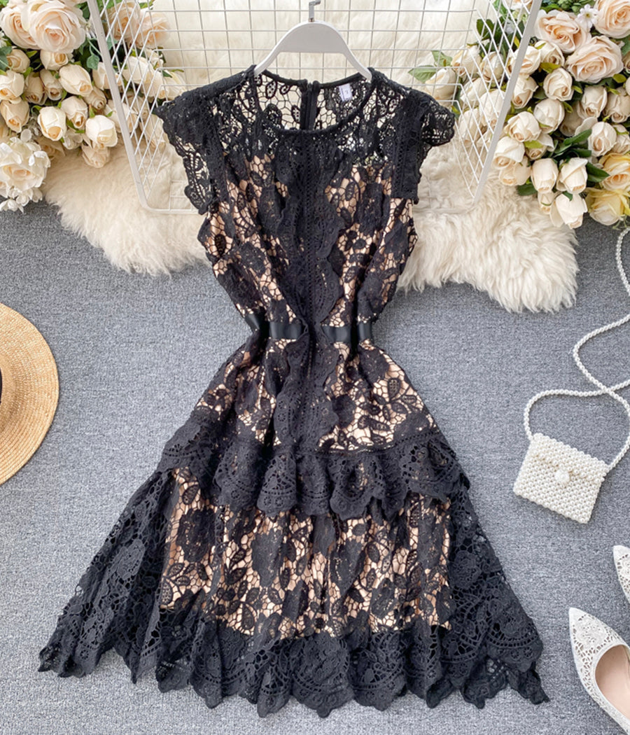 Cute lace short dress fashion girl dress  1180